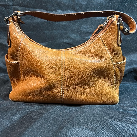 Fossil Handbags - Fossil Genuine Pebble Leather Shoulder Bag- Brown